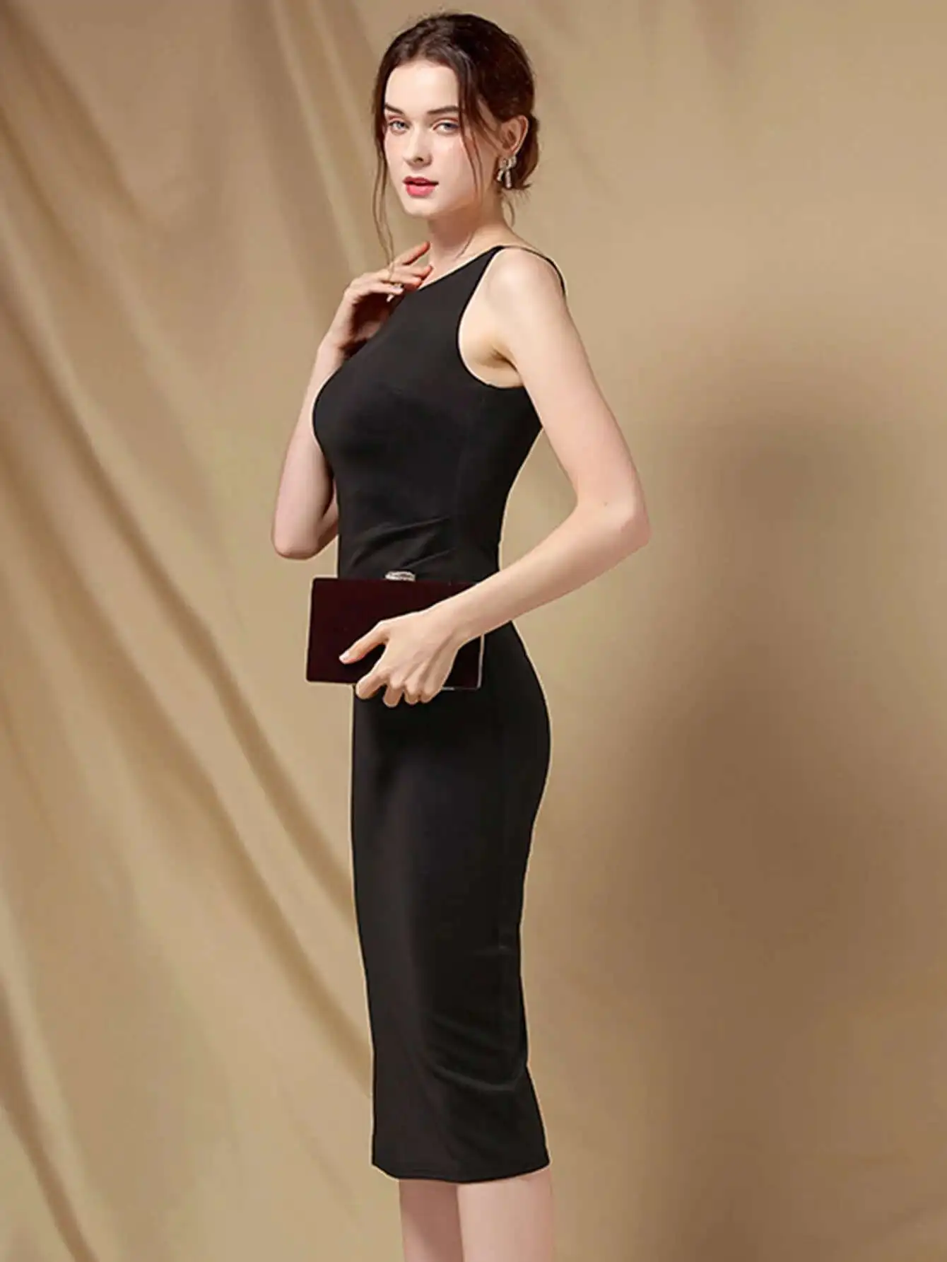 Elegant Folds Sleeveless Birthday Party Prom Evening Bodycon Dresses - Image 16