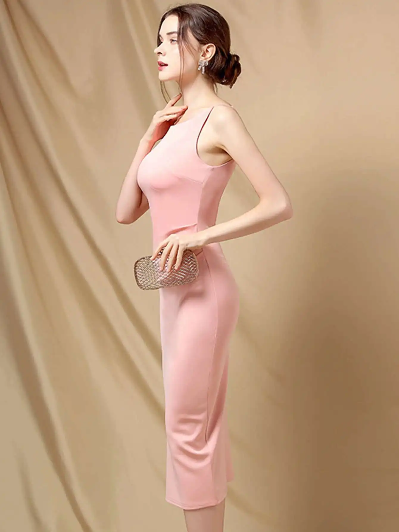 Elegant Folds Sleeveless Birthday Party Prom Evening Bodycon Dresses - Image 5