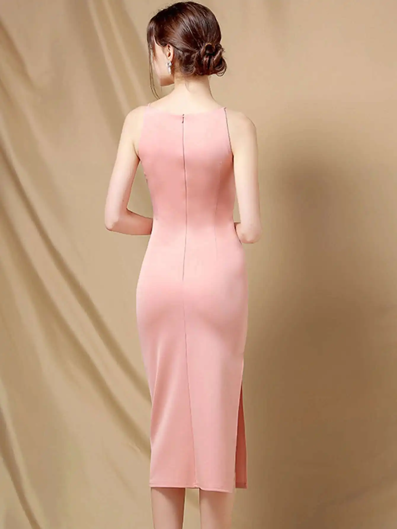 Elegant Folds Sleeveless Birthday Party Prom Evening Bodycon Dresses - Image 6