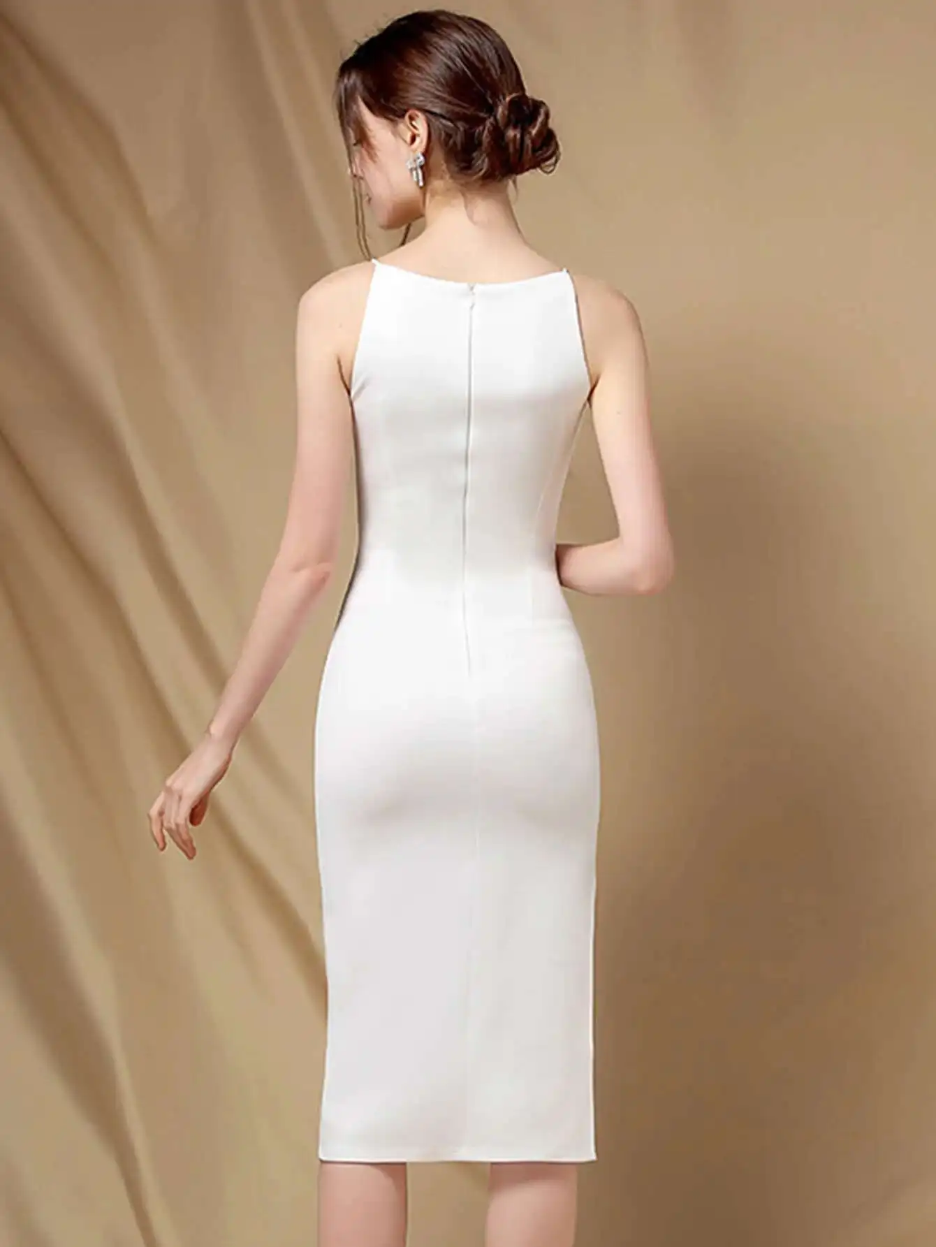 Elegant Folds Sleeveless Birthday Party Prom Evening Bodycon Dresses - Image 23