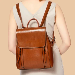 Elegant Genuine Leather Backpack Natural Skin Book Laptop Rucksack Messenger Cross body Shoulder Bag