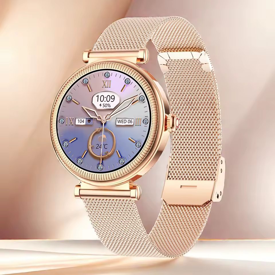 Elegant Heart Rate Monitoring Multi Sports Mode Custom Dial Voice Assistant Bluetooth Call Smartwatch