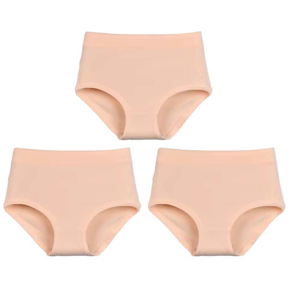 Elegant Large Intimate Cotton High Waist Underwear Three Pcs Panties