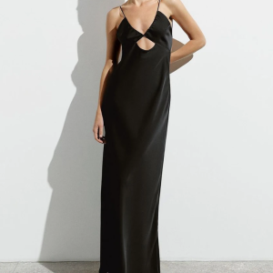 Elegant Loose Backless Hollow Out V-Neck Strap Sleeveless Maxi Dresses