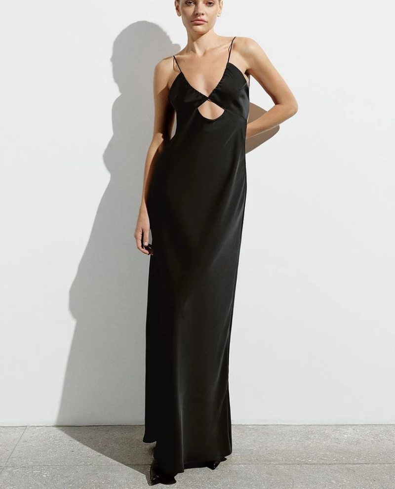 Elegant Loose Backless Hollow Out V-Neck Strap Sleeveless Maxi Dresses