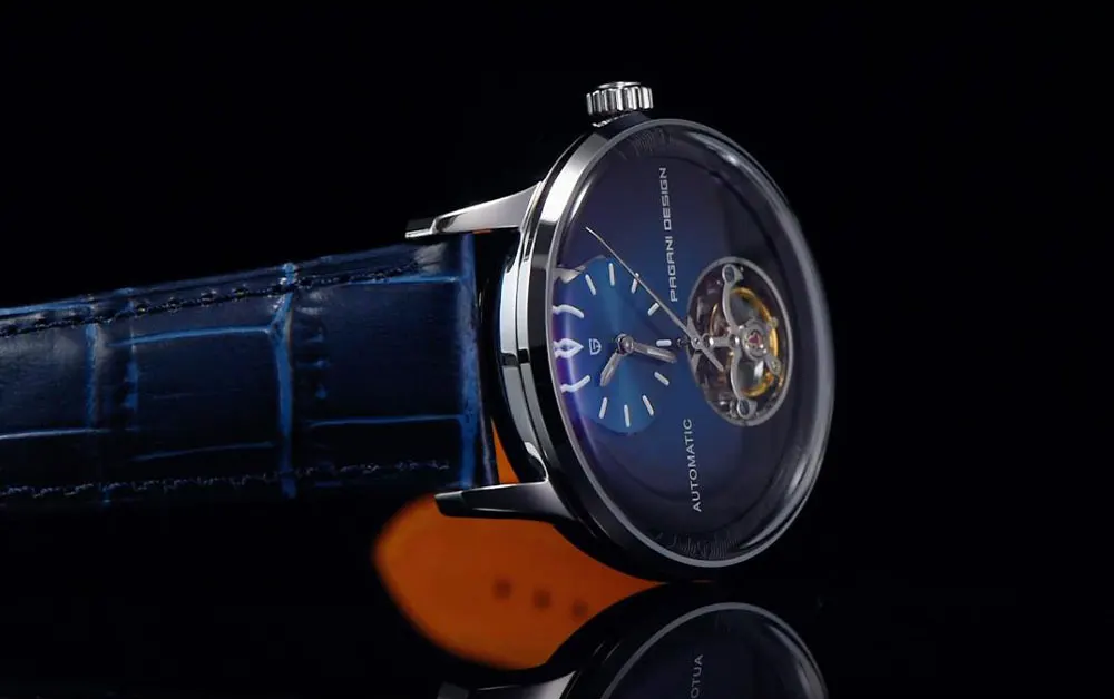 Elegant Mechanical Watch Automatic Movement Tourbillon Stainless Steel Waterproof PU Leather Strap Watch - Image 2