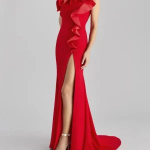 Elegant One Shoulder Florals Bodycon Bandage Long Maxi Dress