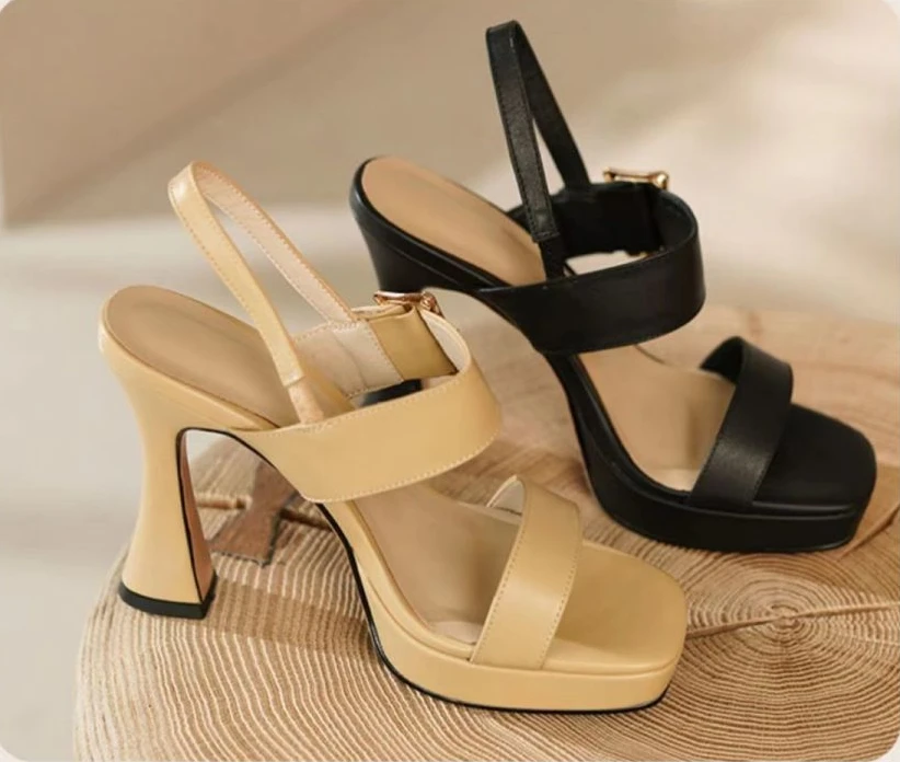 Elegant Back Strap Microfiber Platform Kitten Stiletto High Heeled Sandal - Image 5