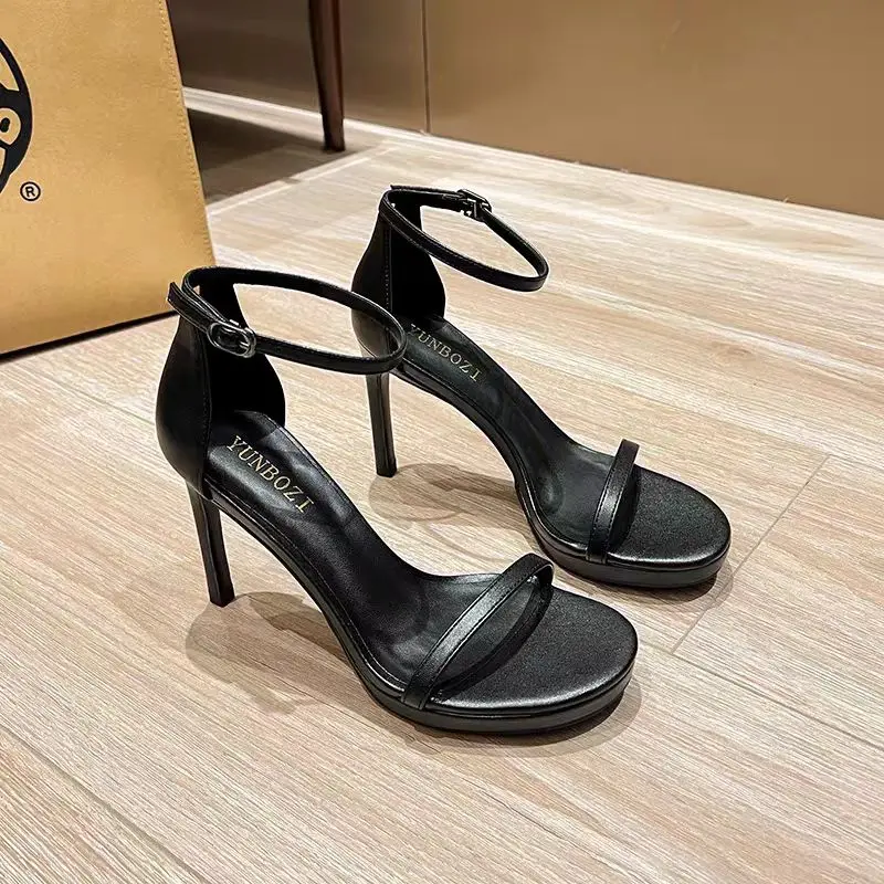 Elegant Platform Waterproof Stiletto Open-Toe Ultra-High Heels Pumps - Image 11