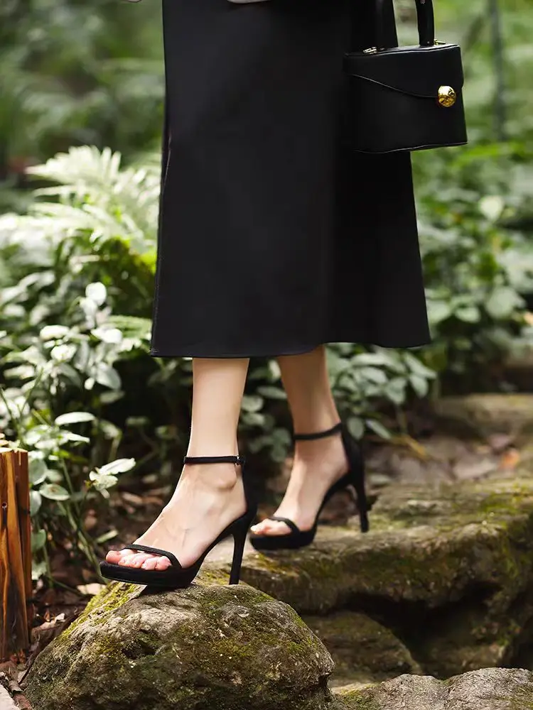 Elegant Platform Waterproof Stiletto Open-Toe Ultra-High Heels Pumps - Image 8