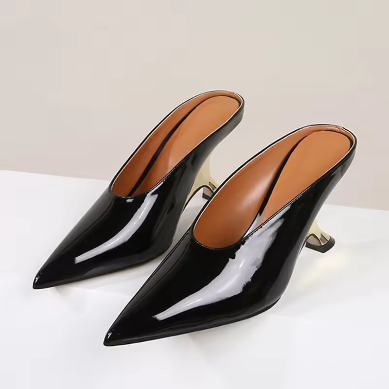 Elegant Pointed Toe Designer Shallow Wedges High Heels Sandals - Image 6