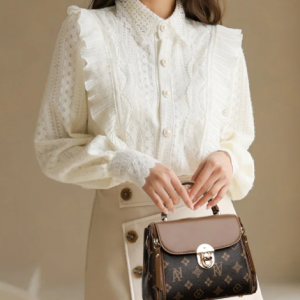 Elegant Printed Fashionable Hand-Held Locks Commuting Small Square Shoulder Crossbody Bag