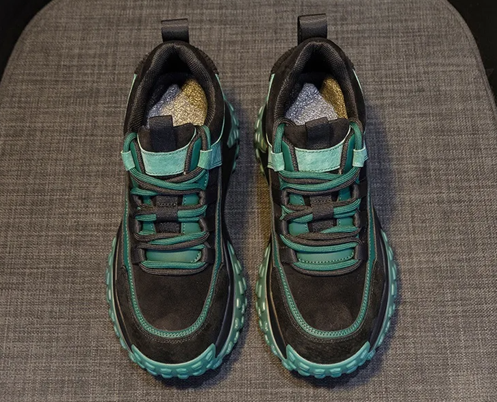 Elegant Rubber Genuine Leather Platform Wedge Chunky Shoes - Image 16