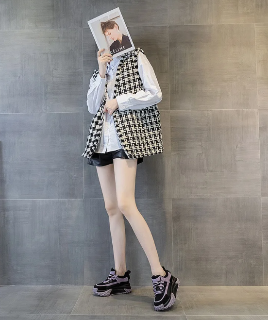 Elegant Rubber Genuine Leather Platform Wedge Chunky Shoes - Image 4