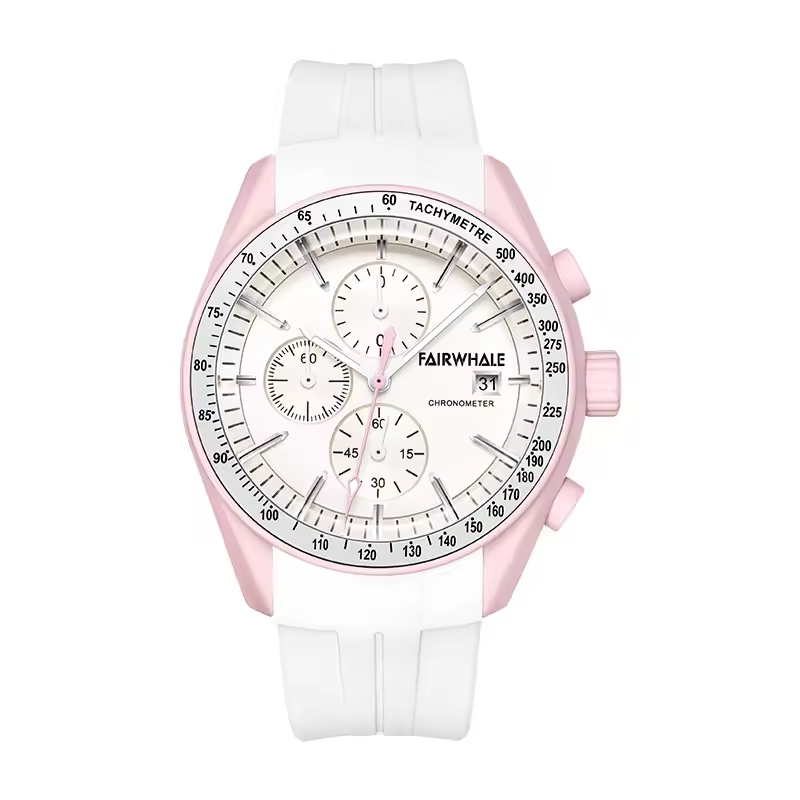 Casual Round Shape Rubber Strap Watches Sports Multifunction Quartz Couple Wristwatch