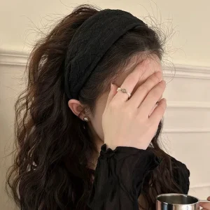 Elegant Solid Chiffon Wide Scrunchie Hair Head Hoop Hairbands Headband