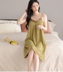 Elegant Spaghetti Strap Mini Sleeveless Nightgown Dress - Image 5