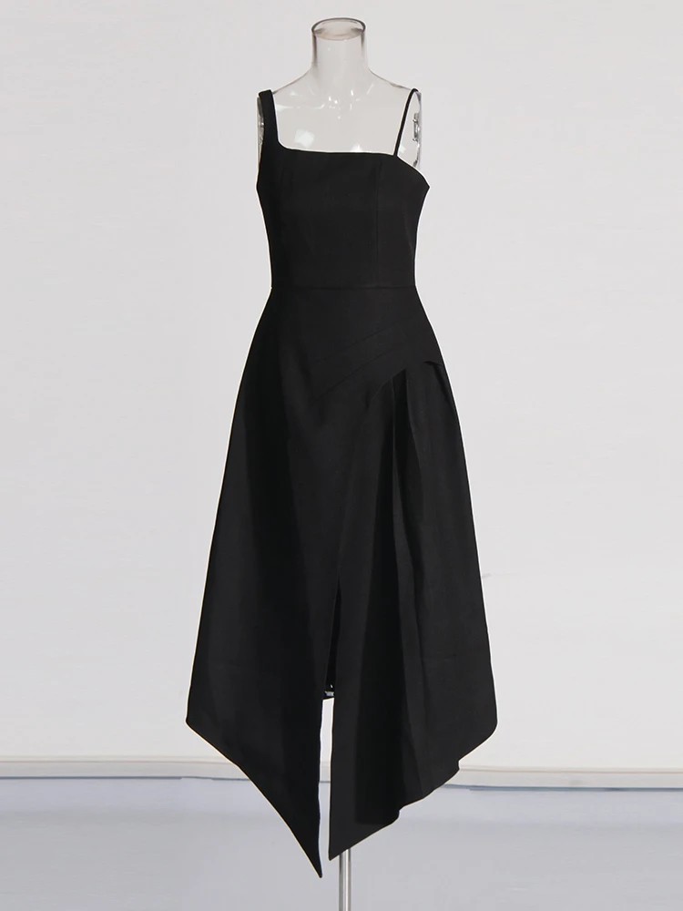 Elegant Square Collar Sleeveless High Waist Pleated Evening Dresses - Image 5