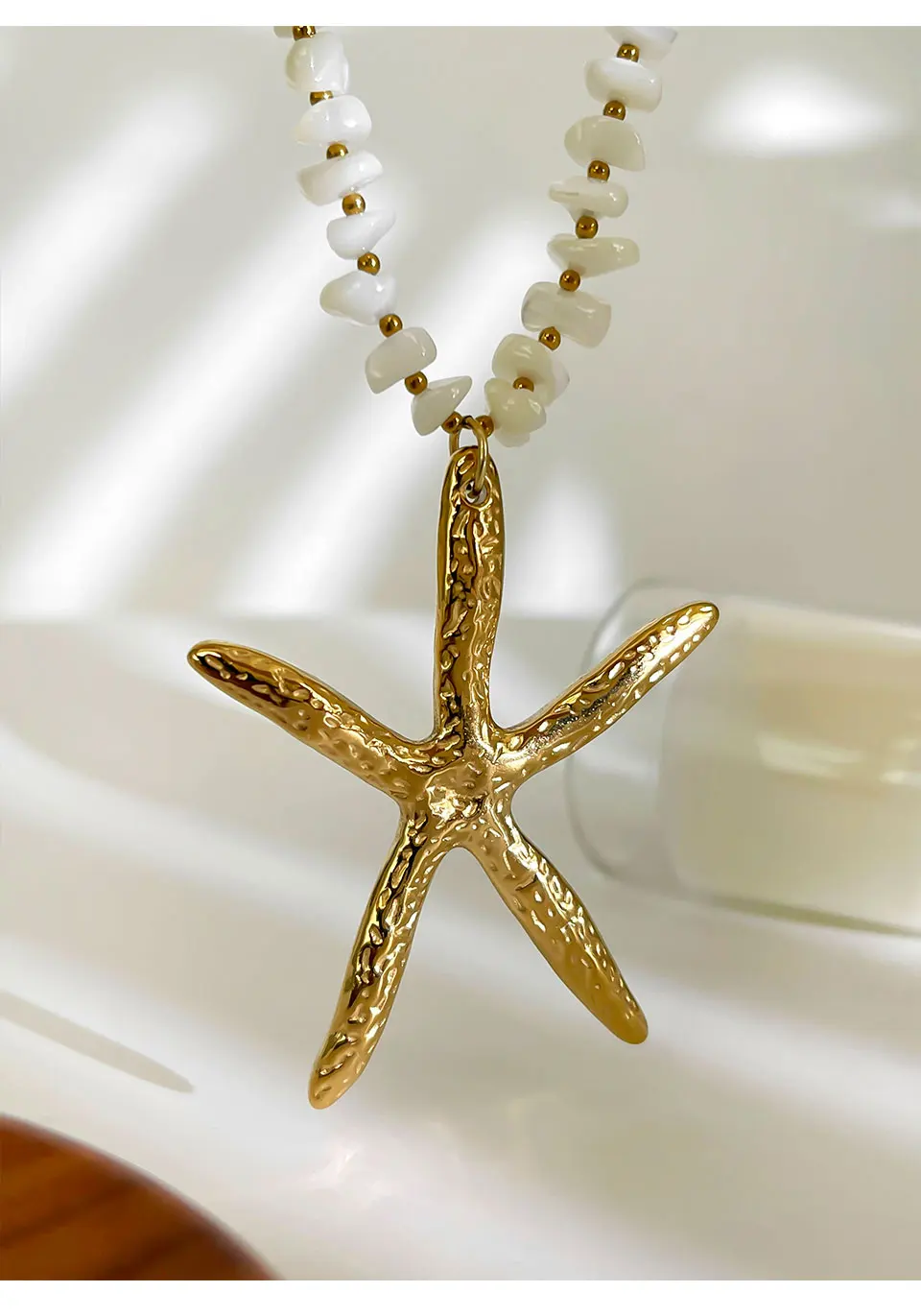 Elegant Statement Exaggerated Ocean Style Big Starfish Natural Shells Pendant Necklace - Image 3