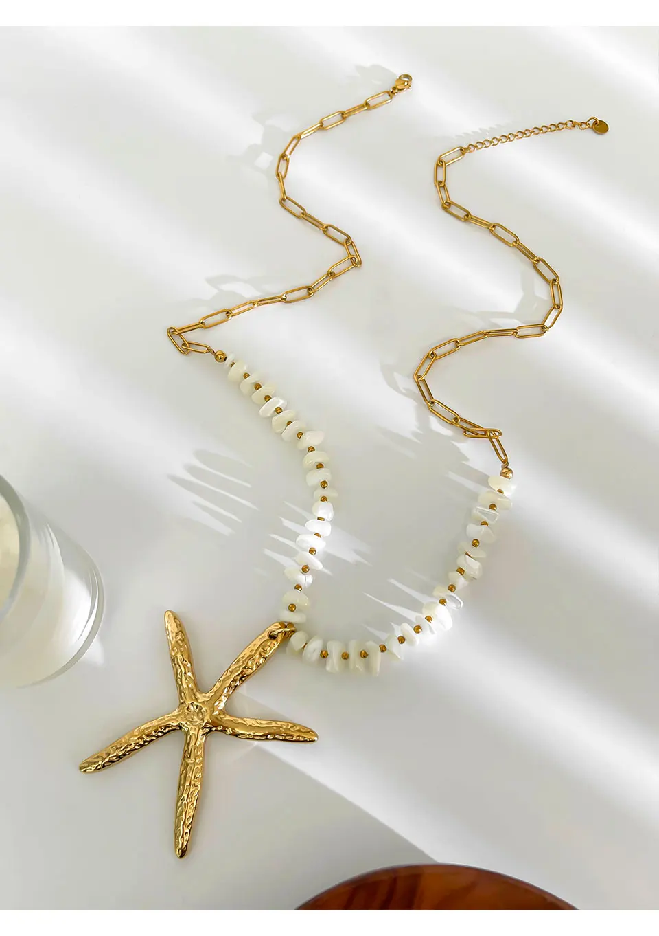 Elegant Statement Exaggerated Ocean Style Big Starfish Natural Shells Pendant Necklace - Image 2
