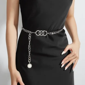 Elegant Three Circle Accessory Connected Decorative Dress Accessories Chain Belt