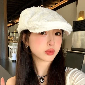 Elegant Versatile Solid Color Beret Artistic Retro Painter's Hat Kawaii Sweet Cool Cute Hat Cap