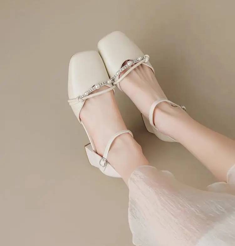 Elegant Wedge Artificial Leather Fish Mouth High Heels Sandals - Image 6