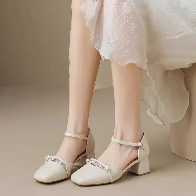 Elegant Wedge Artificial Leather Fish Mouth High Heels Sandals