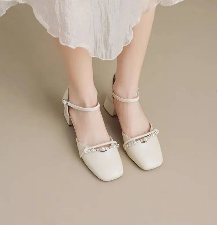 Elegant Wedge Artificial Leather Fish Mouth High Heels Sandals - Image 5