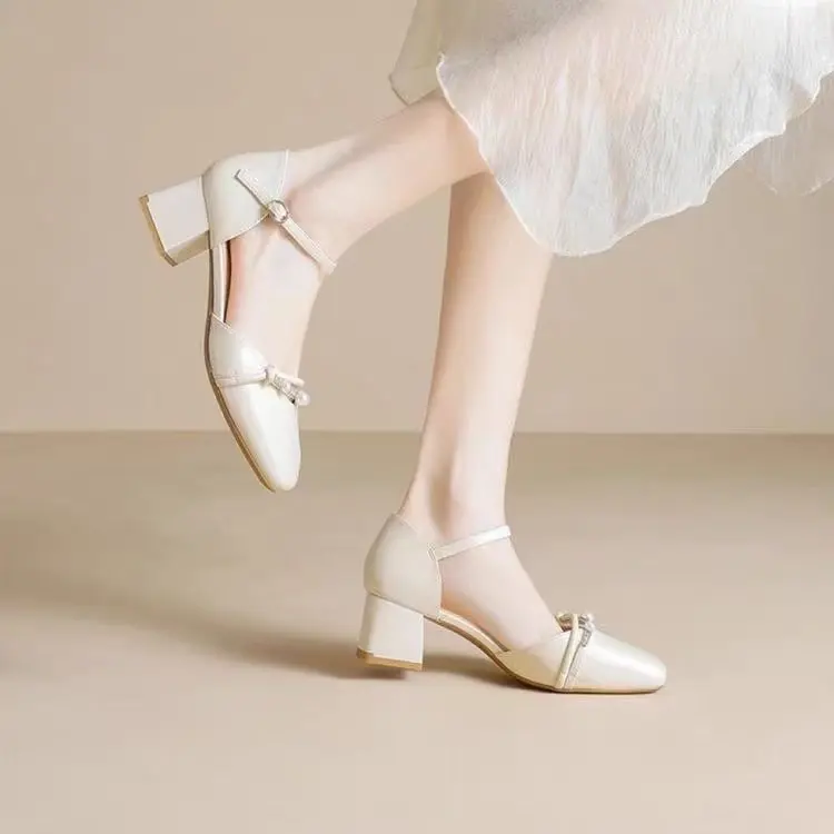 Elegant Wedge Artificial Leather Fish Mouth High Heels Sandals - Image 7