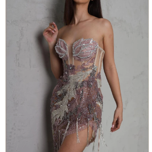 Erotic Beautiful Sequin Sleeveless Midi Dress with Ruffle Accents Party Evening Gown