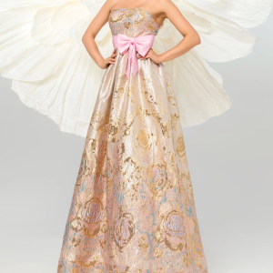 Erotic Elegant Beautiful A Line Strapless Bow Gown High Quality Luxury Maxi Dress