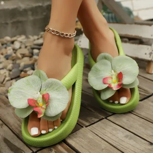 Sweet Flowers Phalaenopsis Beach Style Flip-Flops Multi-Color Slippers