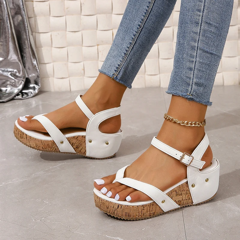 Formal Chunky Platform Clip-Toe Rivet Anti-Slip High Heel Sandals - Image 5