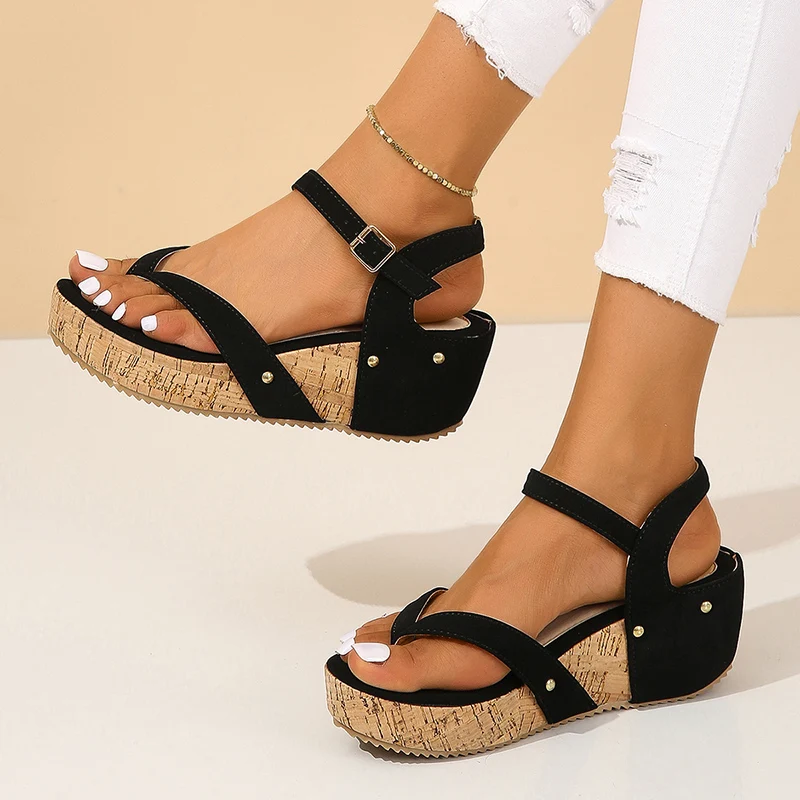 Formal Chunky Platform Clip-Toe Rivet Anti-Slip High Heel Sandals - Image 3