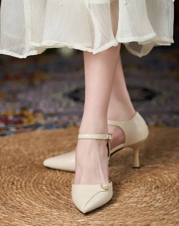 Formal Covered Buckle Strap Party Hollow High Heels Sandals - Image 4