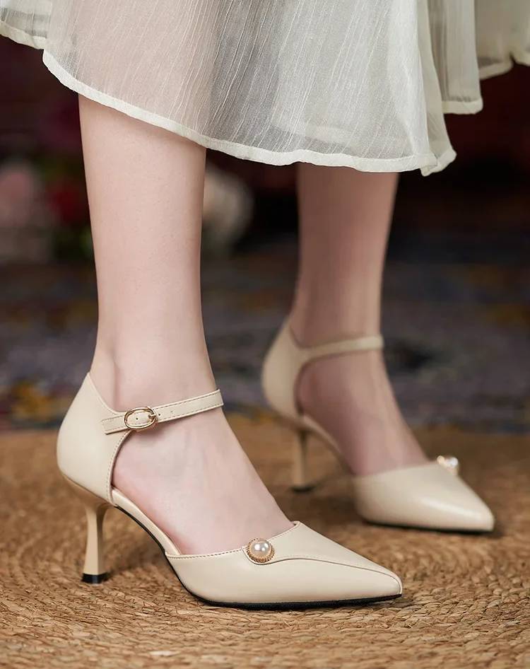 Formal Covered Buckle Strap Party Hollow High Heels Sandals - Image 3