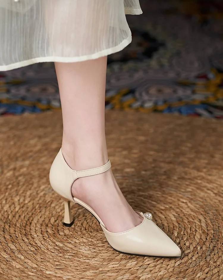 Formal Covered Buckle Strap Party Hollow High Heels Sandals - Image 5