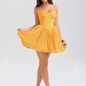 Elegant Sweetheart Neckline Open Shoulder Lace Sundress