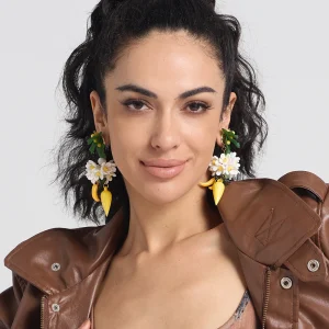 Luxury Bohemian Acrylic Flower Handmade Resin Holiday Drop Earrings