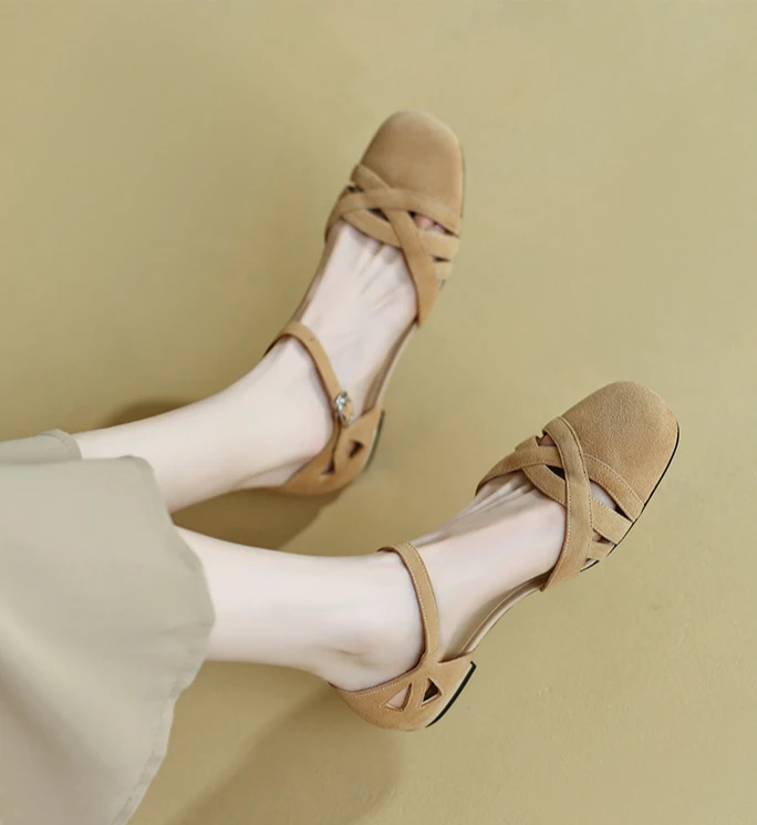 Luxury Comfort Round Toe Breathable Med Clear Heels Sandals - Image 10