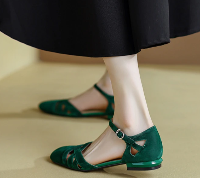 Luxury Comfort Round Toe Breathable Med Clear Heels Sandals - Image 6