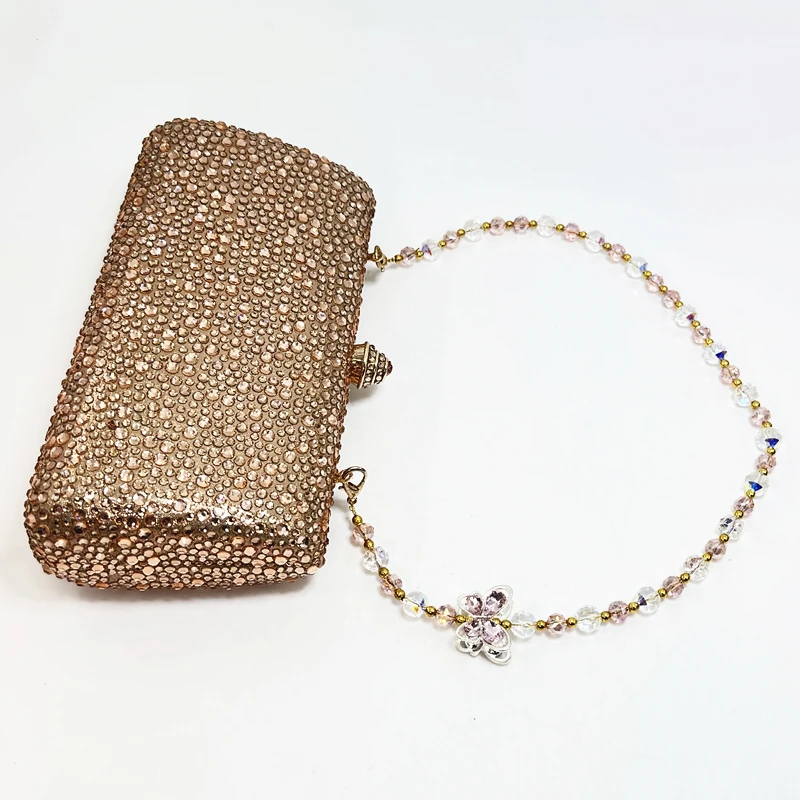Luxury Crystal Rhinestone Butterfly Chain Wedding Party Wallet Clutch Evening Bag - Image 4
