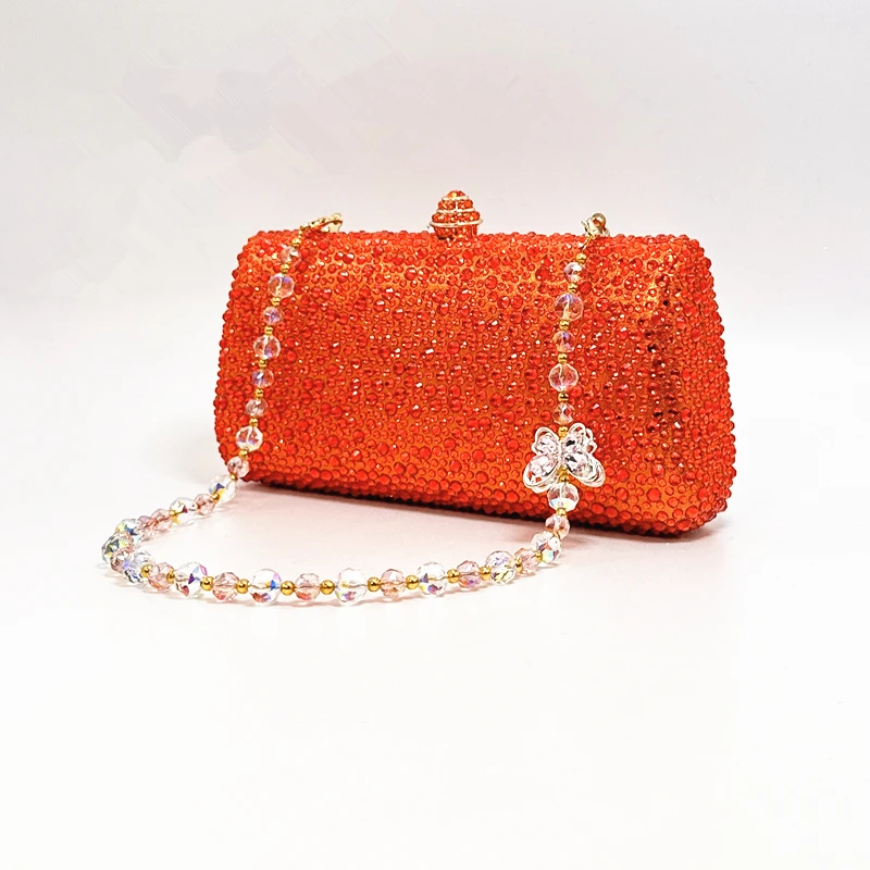Luxury Crystal Rhinestone Butterfly Chain Wedding Party Wallet Clutch Evening Bag - Image 14