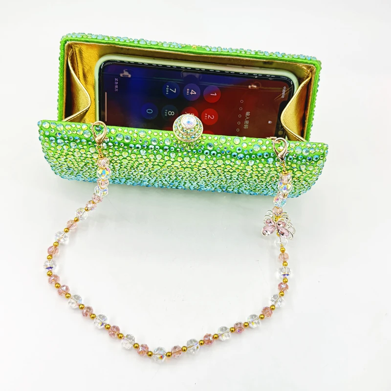 Luxury Crystal Rhinestone Butterfly Chain Wedding Party Wallet Clutch Evening Bag - Image 10