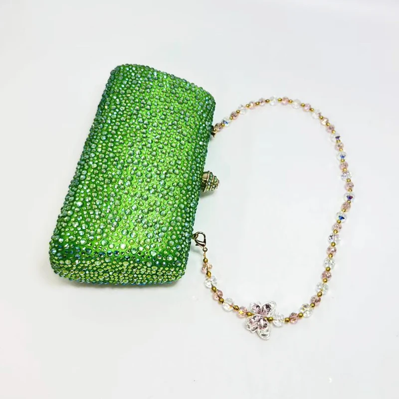 Luxury Crystal Rhinestone Butterfly Chain Wedding Party Wallet Clutch Evening Bag - Image 9