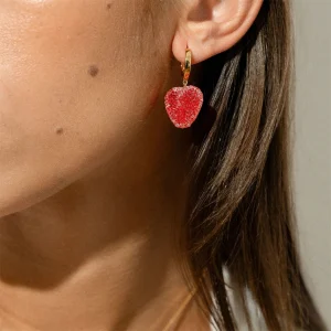 Luxury Cute Light Love Candy Metal Copper Small Drop Earrings