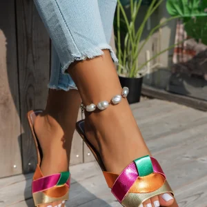 Luxury Designer Shallow Comfortable Rubber PVC Flat Slippers