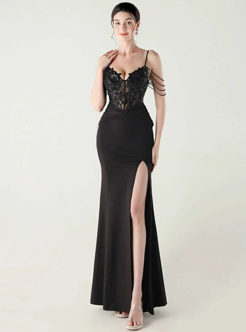 Luxury Elegant Backless Sleeveless Erotic Vestidos Split Prom Party long Dresses