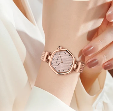 Luxury Hannah Martin Stainless Steel Mesh With Clock Original Quartz Movement Watches